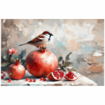 Bolster Cushion Sparrow And Pomegranate