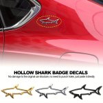 Universal Fit 3D Metal Shark Emblems Hollow Shark Badge Decals Zinc Motorcycle & Car Styling Stickers For Fuel Cap & Body Decora
