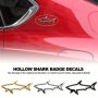 Universal Fit 3D Metal Shark Emblems Hollow Shark Badge Decals Zinc Motorcycle & Car Styling Stickers For Fuel Cap & Body Decoration