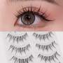 Thai Comic False Eyelashes Little Devil Style With Transparent Stem False Eyelash Reusable Wispy Lashes For Cosplay And Stages Makeup Full Strip False Eyelashes