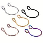 1PC U Shaped Fake Nose Septum Ring No Piercing Lip Rings Clip Hoop Earring Stainless Steel Horseshoe Circular Body Jewelry