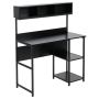 A Modern Home Office Workstation With A Computer Desk And Storage Shelves