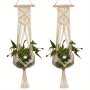 1PC Flower Pot Net Pocket Hanging Basket Hanger Boho Style Handwoven Hanging Basket Home Wall Hanging Succulent Plant Storage Decoration