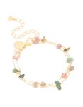 Goldair Gold Plated Multicoloured Semi Precious Stone Chip Layered Bracelet
