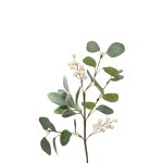 Spray With Leaves & Berries 50X10X3CM - White