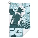 Pre-printed Sample Clubhouse Golf Towel - Single Sided Branding - Solid White