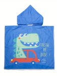 1PC Cartoon Animal Multi-functional Children's Hooded Bathrobe Lightweight Hooded Beach Towel Soft And Comfortable Loungewear Ni