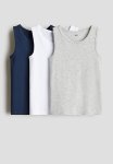 3-PACK Cotton Vest Tops - Multi