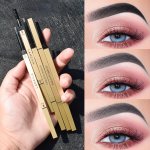 Lameila Eyebrow Pencil 1PC - Double-ended With Brush Waterproof Smudge-proof Long-lasting Eyebrow Color Natural Finish For All S