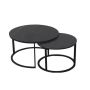 Set Of 2 Rounded Faux Marble Top Nesting Coffee Tables