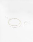 Silver Dumbell Anklet & Toe Rings Set