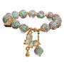 Blue Rose Garden Glass Butterfly Pendant Bracelet