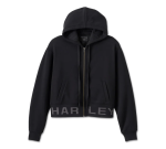 Women’s Harley-davidson Cropped Full Zip Hoodie – Harley Black