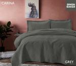 Simon Baker Carina Quilted Bedspread Grey Various Sizes - Super King - 320CM X 270CM + 2 Pillowcases 50CM X 70CM + 5CM