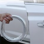 5M 196.85IN Car Door Chrome Molding Decorative Strip Edge Scratches Rear Bumper Protector Cover With Rolled Decorative Strip To