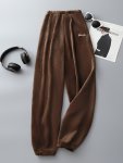 Men's Solid Color Warm Flannel Pajama Pants Stylish All-match Pants Comfy & Breathable For Summer