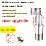 Adjustable Angle Shower Head Swivel Adapter - Stainless Steel Elbow Connector With Extension Screw Kit Bathroom Hardware Accesso