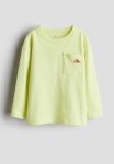 Long-sleeved T-Shirt - Neon Green dinosaur