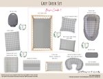Cot Duvet Bedding Grey Check Set Neutral