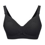 Cotton Soft Lace Nursing Bra - Black - C Cup