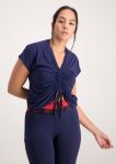 Ruche Detail Active Top - Navy - S