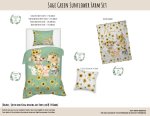 Kids Duvet Set Sage Green Sunflower Farm