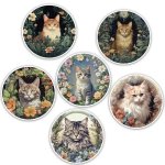 6PCS Cat Diy Diamond Art Coaster Set CDD1