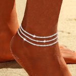 3PCS Wave Glitter Anklet Women's Vacation Dating Gift Daily Matching Gift