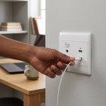 Integrated USB Wall Socket With 3 Pin Outlet