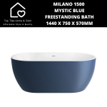 Milano 1500 Mystic Blue Freestanding Bath - 1440 X 750MM