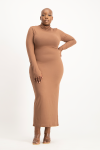Yolanda Poloneck Bodycon Dress - Mocha - XL