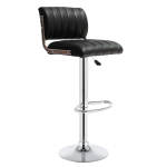 Adjustable Swivel Bar Stool With Pu Leather Seat - White
