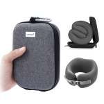 Travel Neck Pillow With Pouch In Pewter Gray - Pewter Gray Large