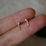 1PAIR Fashion And Tiny Cubic Zirconia Copper Earrings Versatile And Easy-to-wear Combine Well With Any Outfit