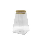 Aqua Glass Canister With Bamboo Lid 510ML Tbd