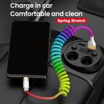 2.4A USB Type-c Fast Charging Cable Spring USB Charging Cable Ultra Long Nylon Braided Charging Cable Suitable For Mobile Fast C