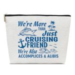 Ythuil Cruise Gifts For Women Makeup Bag Cruise Gift Exchange Ideas We're More Than Just Cruising Friends Cosmetic Bag For Purse