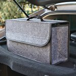 Portable & Foldable Car Trunk Organizer - Durable Felt Storage Box For Interior Tidying Trunk Storage Organizer Trunk Organizer