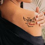 Edgy Gothic-inspired Temporary Tattoo Sticker With Wings Design - Waterproof & Long-lasting For Couples