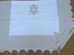 Grey Scalloped Edge Off White Quilt