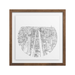 City Bowls - Joburg Art Print - 210MM X 210MM A4 Width Framed - Kiaat Frame