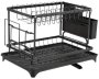 2-TIER Stainless Steel Dish Drying Rack With Utensil Holder Aluminium Dish Drying Kitchen Rack