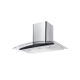 Curved Glass Extractor With Black Front Panel – 90CM