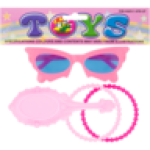 Pink Beauty Set With Glasses 4 Piece Colour May Vary
