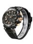 Quartz Watch With Multifunctional Digital Features - Black/rose Gold