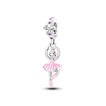 Pink Ballerina Twirl S925 Charm For Charm Bracelet Necklace Pendant