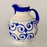 White & Blue Ceramic Jug With Circles Design – 35X25CM