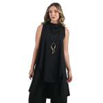 Funnel Neck Oversized Hi-lo Top - Black Free