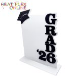 Graduation Plaque White Base With Black Lettering 225X180MM