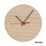 Quinn Wall Clock In Pine - 300MM Dia Cotton White Sleek Red Second Hand